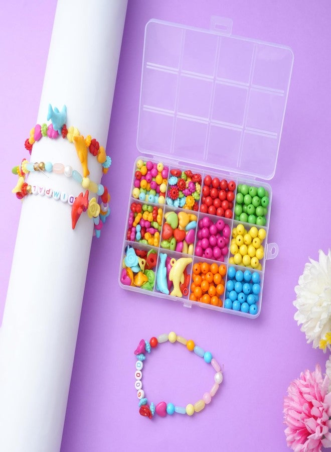 Ambitieux DIY Bracelet Making Kit for Girls - 12 Types Colorful Beads with Charms, Elastic Thread, Earrings, Clasps & Rings - Jewellery Craft Kit for Kids, Birthday Return Gift, Rakhi Special Set for 2 3 4 5 6 7 8 9 10 years (8 mm opaque) - Image 2
